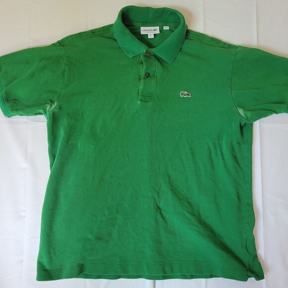 Lacoste Men’s Polo Shirt Large Green Classic Fit Cotton Crocodile Logo Casual - Picture 1 of 10